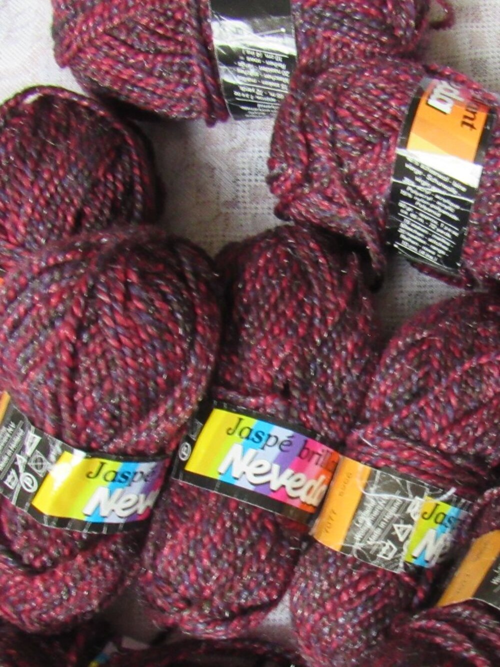 Lot 10sks Neveda Jaspe Yarn, 46% wool, 50g(65m) each, made in Holland